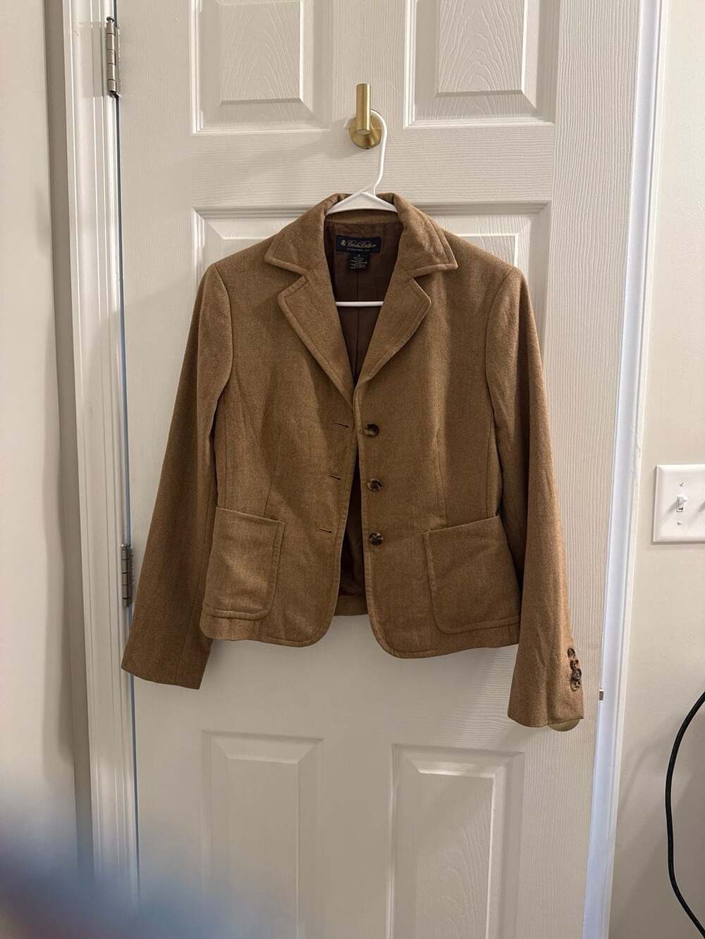 Brooks Brothers Women's Size 8 Camel 100% Wool Fitted Blazer